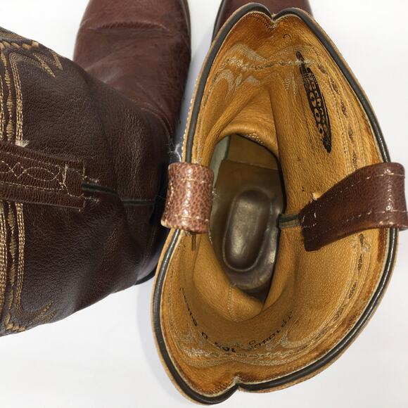 Lucchese 2000 Mens T0104C2 Chocolate Brown Leather Roper Cowboy Boots Size 10.5D main image 11